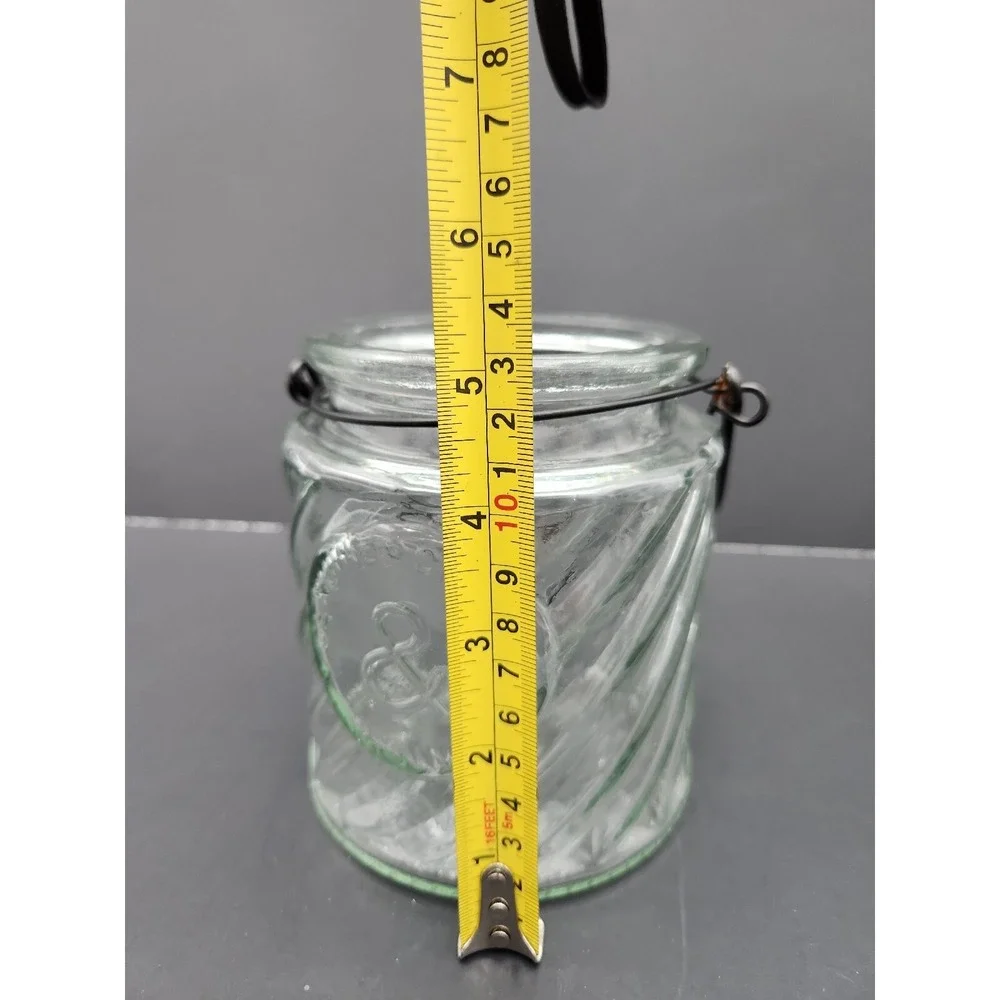 VTG DPS Glass Jar With metal wire‎ Handle Genuine And Crafted